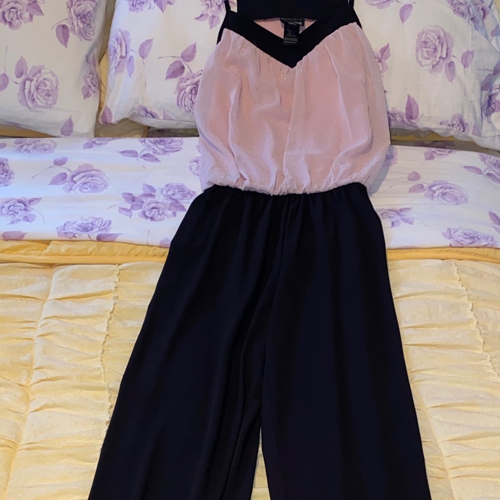 Enfocus Studio pink & black jumpsuit